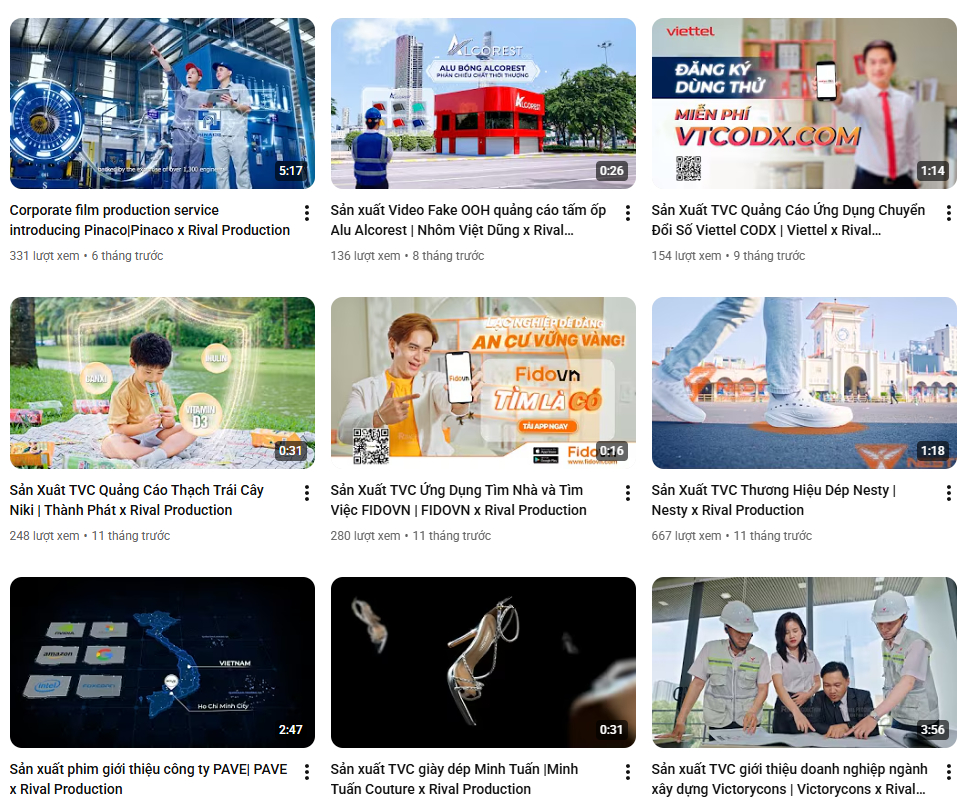 Hình ảnh dự án triển khai Dịch Vụ Sản Xuất Phim Doanh Nghiệp và Dịch vụ sản xuất TVC quảng cáo của Rival Production